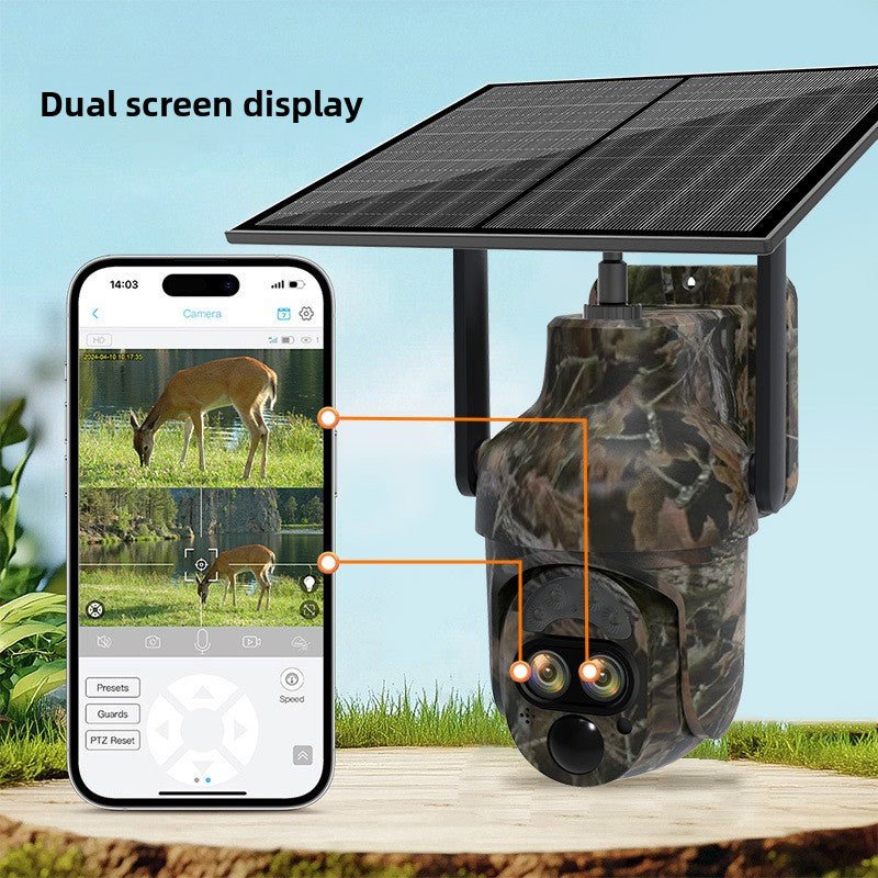 12x Zoom Solar Camouflage Outdoor 4G Surveillance Camera - Eleqz store